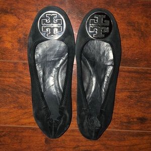 TORY BURCH black suede flats